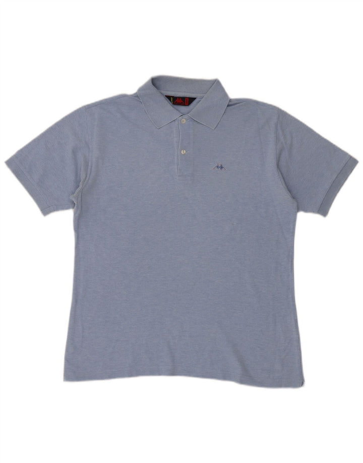 Camisa polo masculina Kappa algodão azul médio