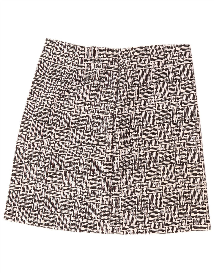 Saia feminina Marks & Spencer A-Line UK 16 grande W34 preta geométrica