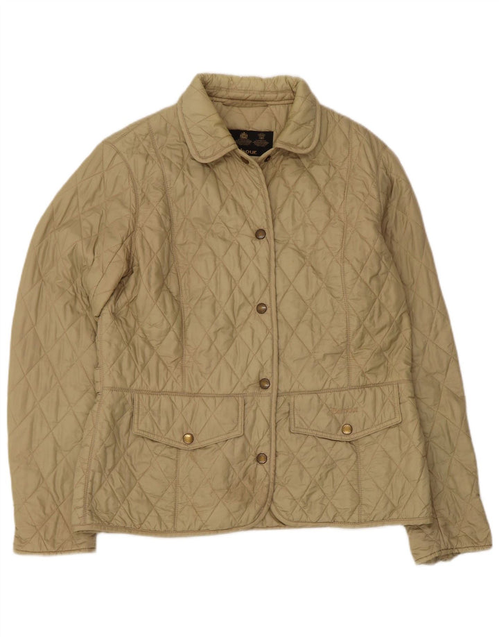 Jaqueta acolchoada feminina Barbour UK 14 grande verde