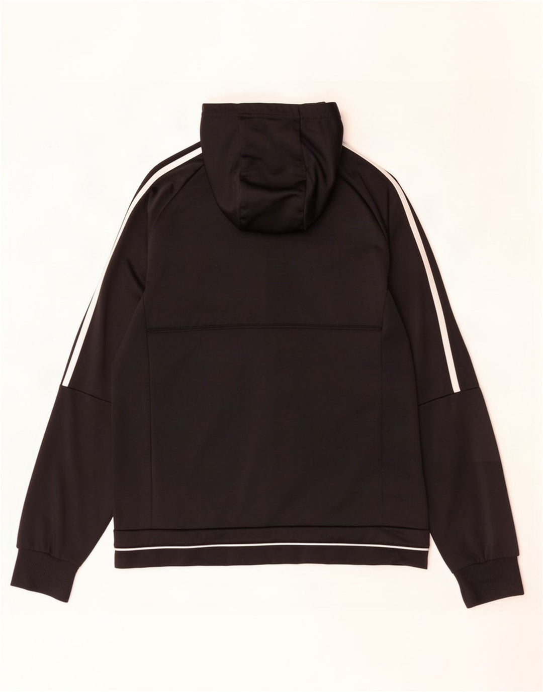 Adidas masculino moletom com capuz jaqueta superior poliéster preto médio