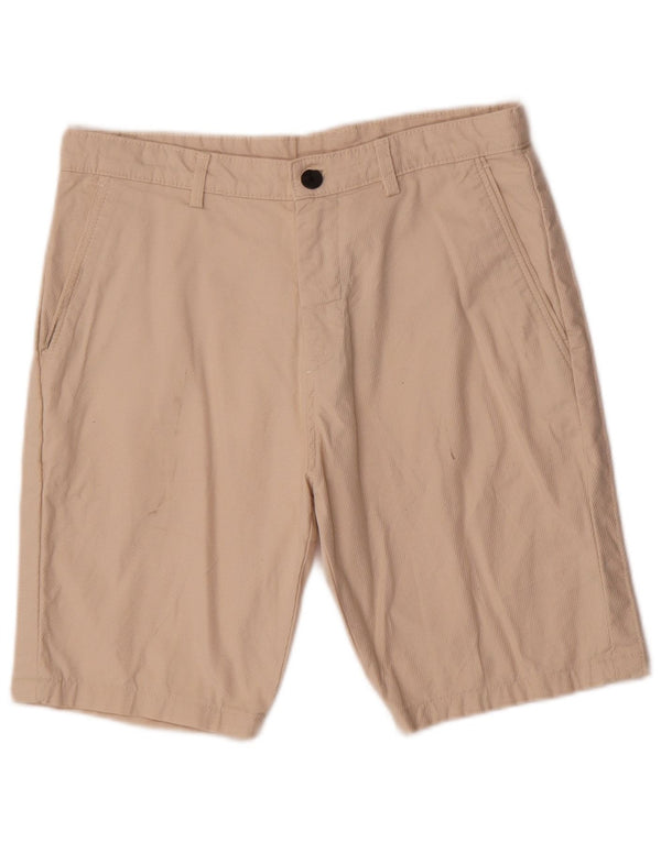 Shorts Chino Masculino Vintage EU 38 Pequeno W30 Algodão Riscas Bege