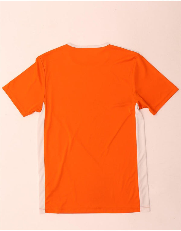 Adidas Mens Climalite T-Shirt Top Small Orange Colourblock Polyester