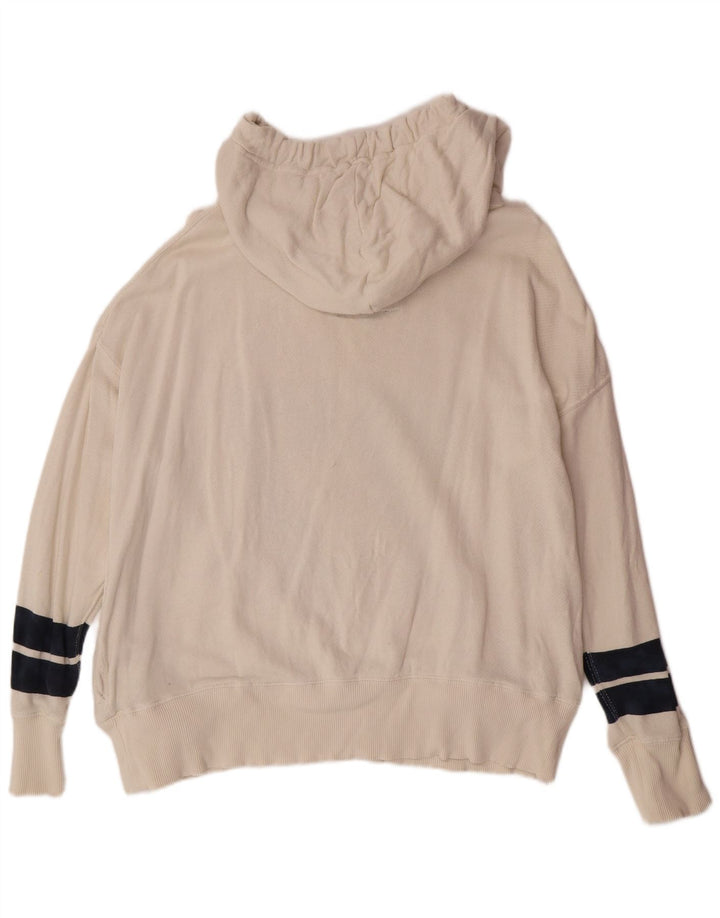 Suéter com capuz gráfico feminino Superdry UK 18 XL off white algodão universitário