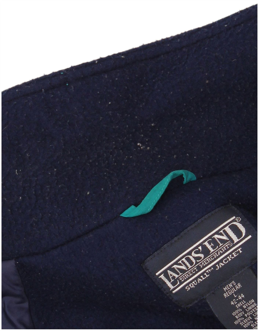 Jaqueta corta-vento masculina LANDS END Reino Unido 42/44 grande nylon verde