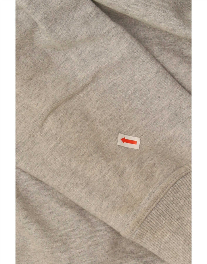 Crew Clothing Mens Zip Neck Moletom Jumper Grande Algodão Cinza
