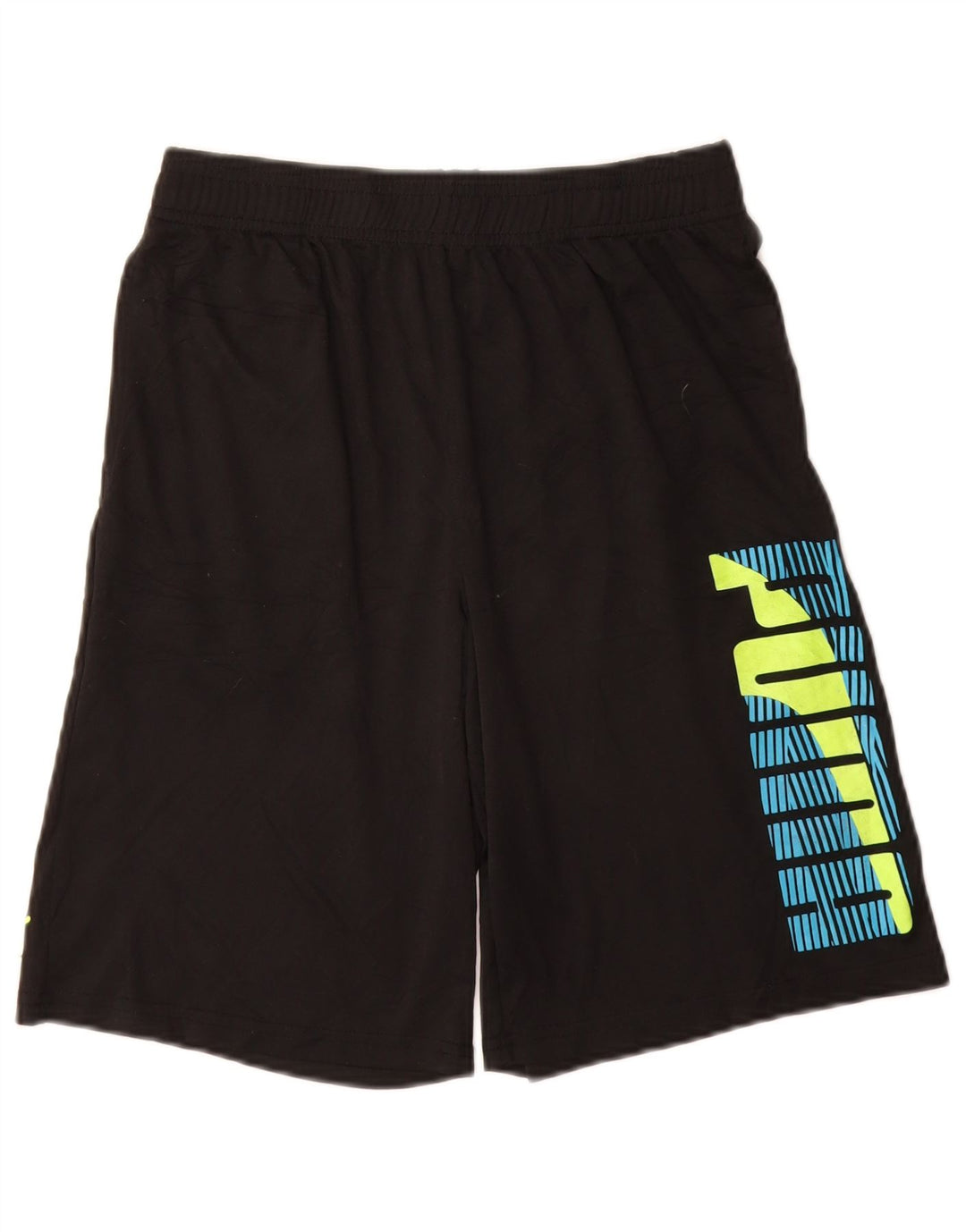 Shorts esportivos gráficos PUMA para meninos 14-15 anos grande poliéster preto