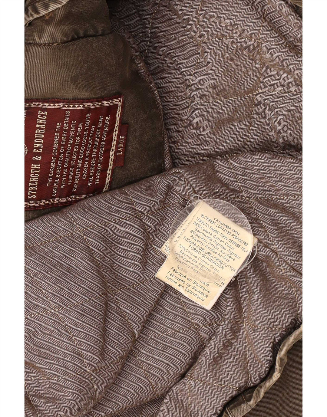 Jaqueta utilitária masculina Marlboro Classics Reino Unido 40 algodão cáqui grande