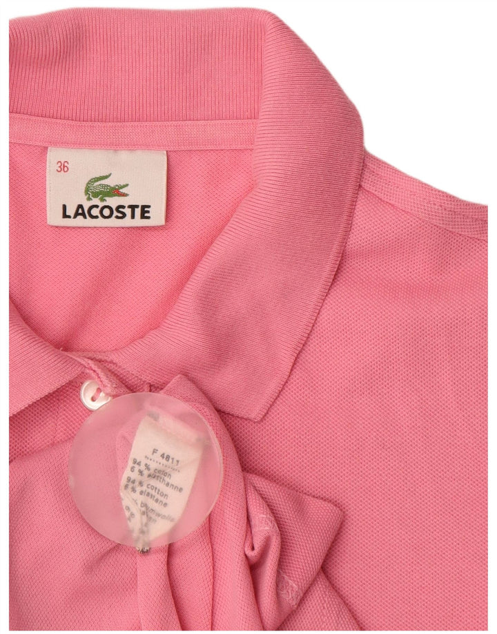Camisa polo feminina LACOSTE tamanho 36 pequeno algodão rosa