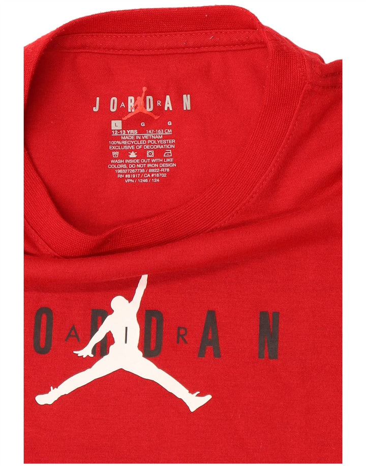 Camiseta gráfica Jordan Boys Top 12-13 anos grande poliéster vermelho