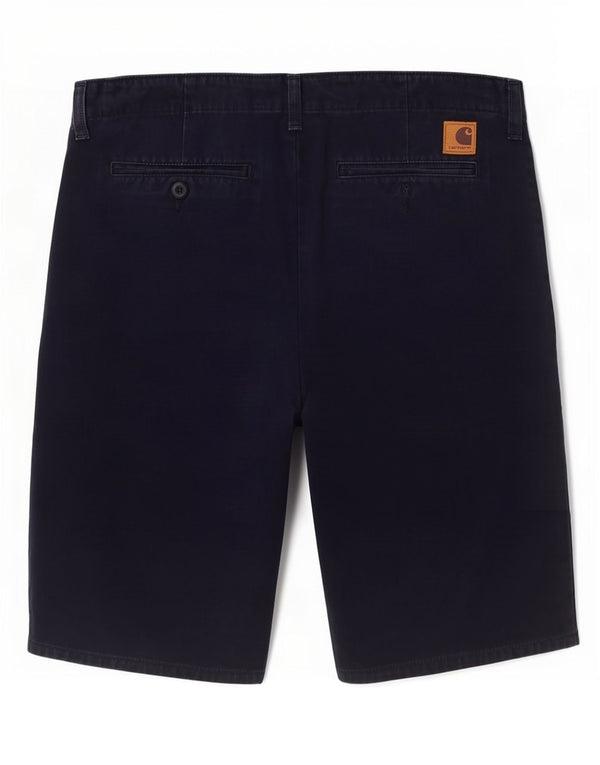 Carhartt Mens Chino Shorts Médio W33 Azul Marinho Algodão