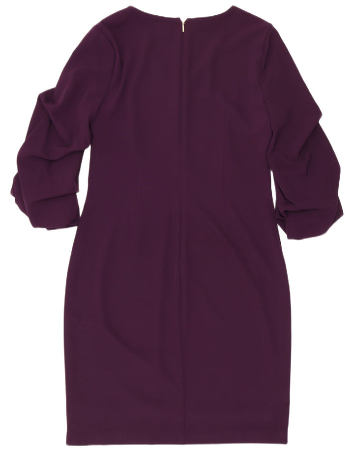 Vestido feminino Dkny manga 3/4 com bainha US 6 médio roxo
