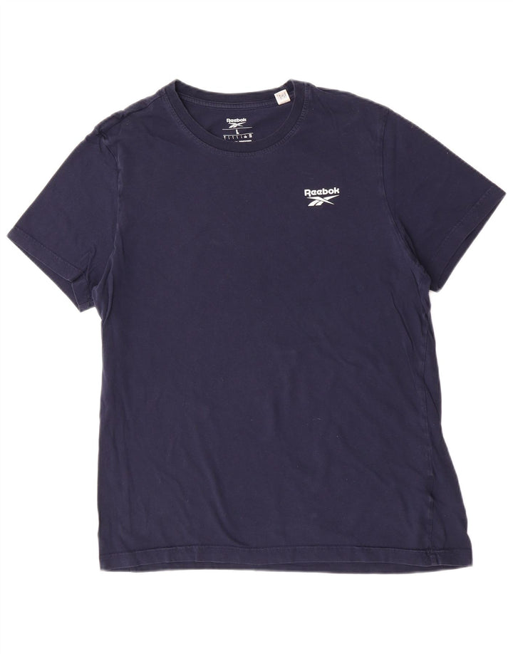 Camiseta masculina Reebok grande algodão azul marinho