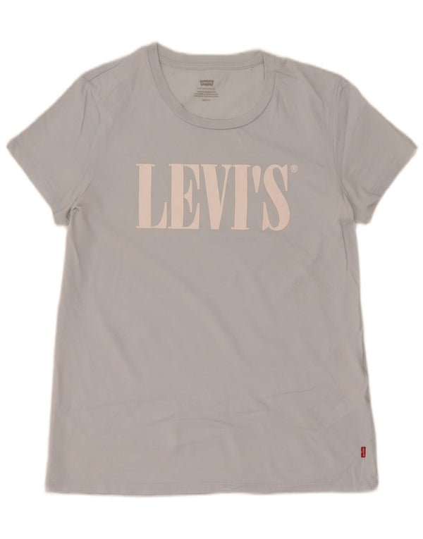 Camiseta gráfica masculina Levi's Top UK 10 pequeno algodão azul
