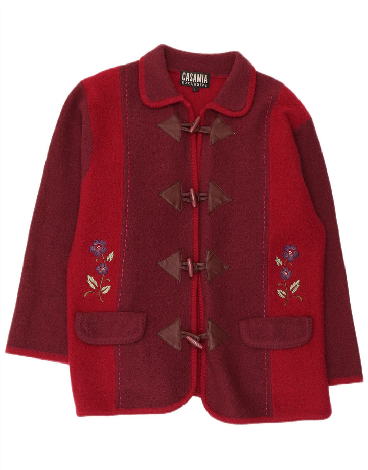 Jaqueta blazer feminina CASAMIA de ajuste solto Reino Unido 16 grande bloco colorido cor de vinho