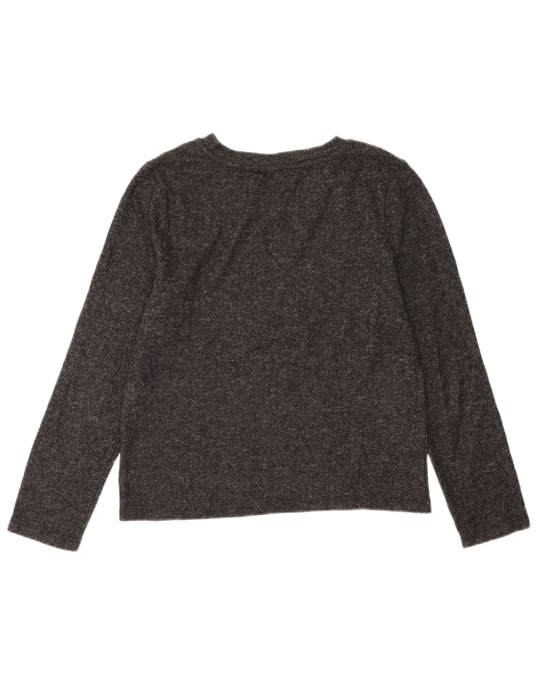 Top feminino Marks & Spencer manga comprida UK 12 poliéster cinza médio