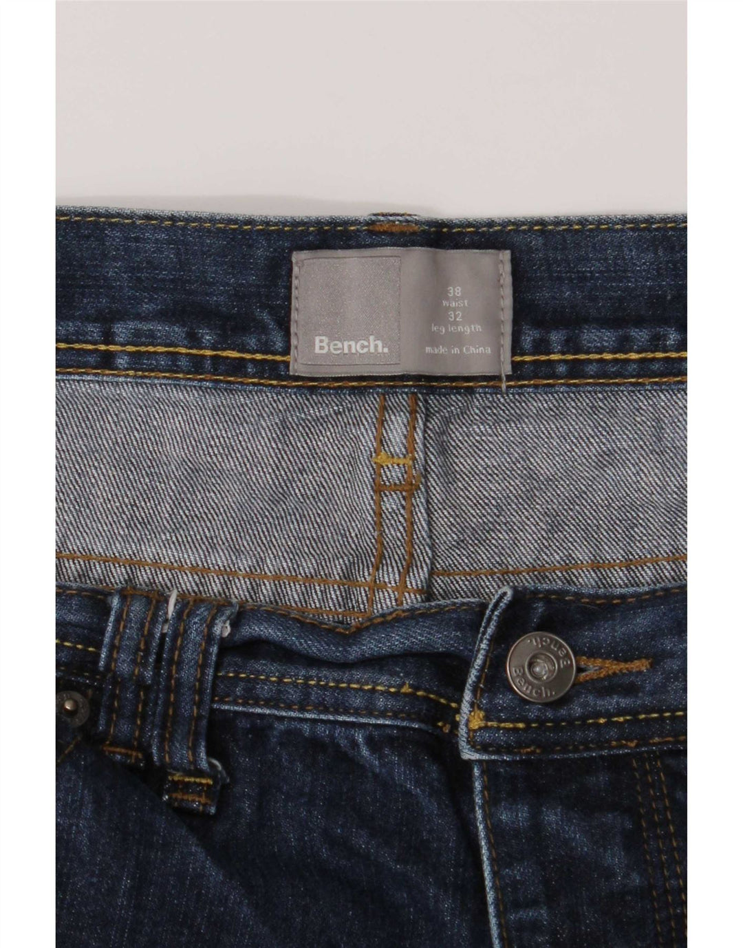 Banco masculino reto jeans W38 L32 algodão azul