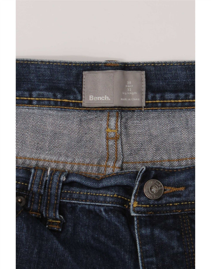 Banco masculino reto jeans W38 L32 algodão azul