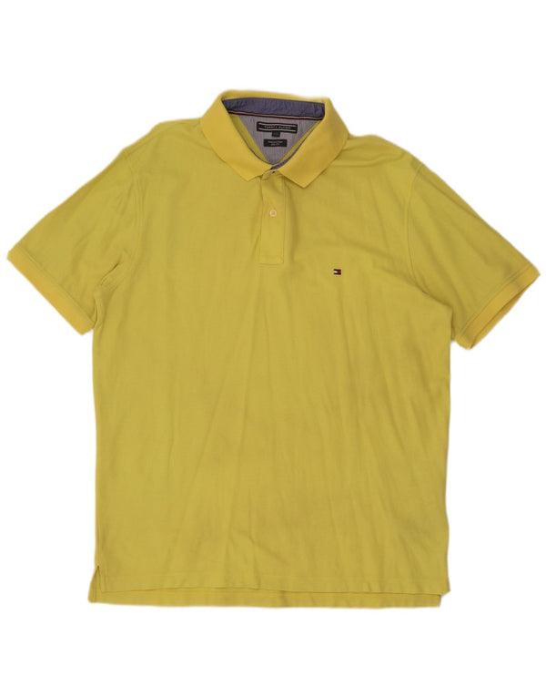 Camisa polo masculina Tommy Hilfiger Slim Fit 2XL algodão amarelo