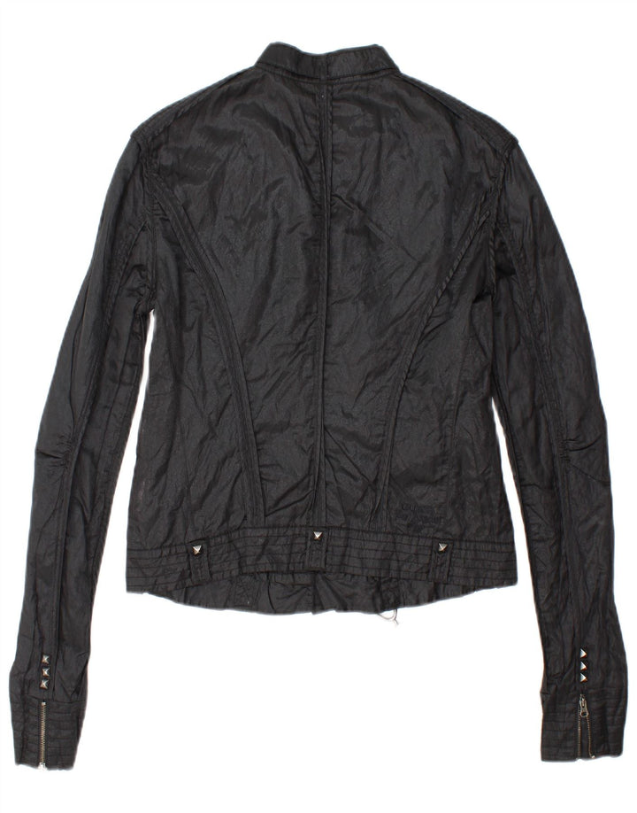 Jaqueta utilitária feminina GUESS UK 14 grande algodão preto