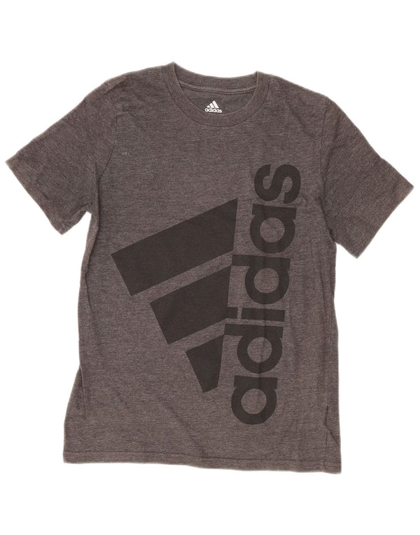 Camiseta Adidas Meninos Graphic Top 10-11 Anos Cinza Médio Algodão