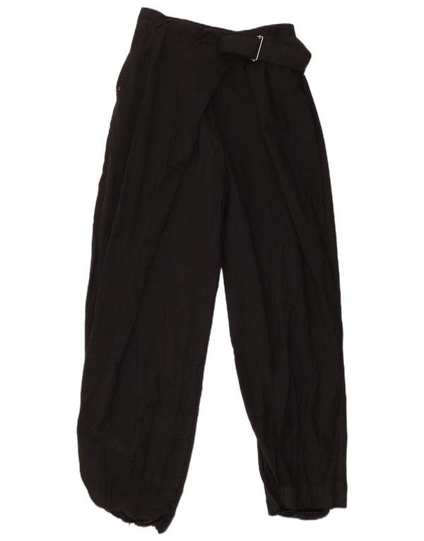 Cos Womens Loose Fit Calça Casual UE 36 XS W26 L28 Lã Preta