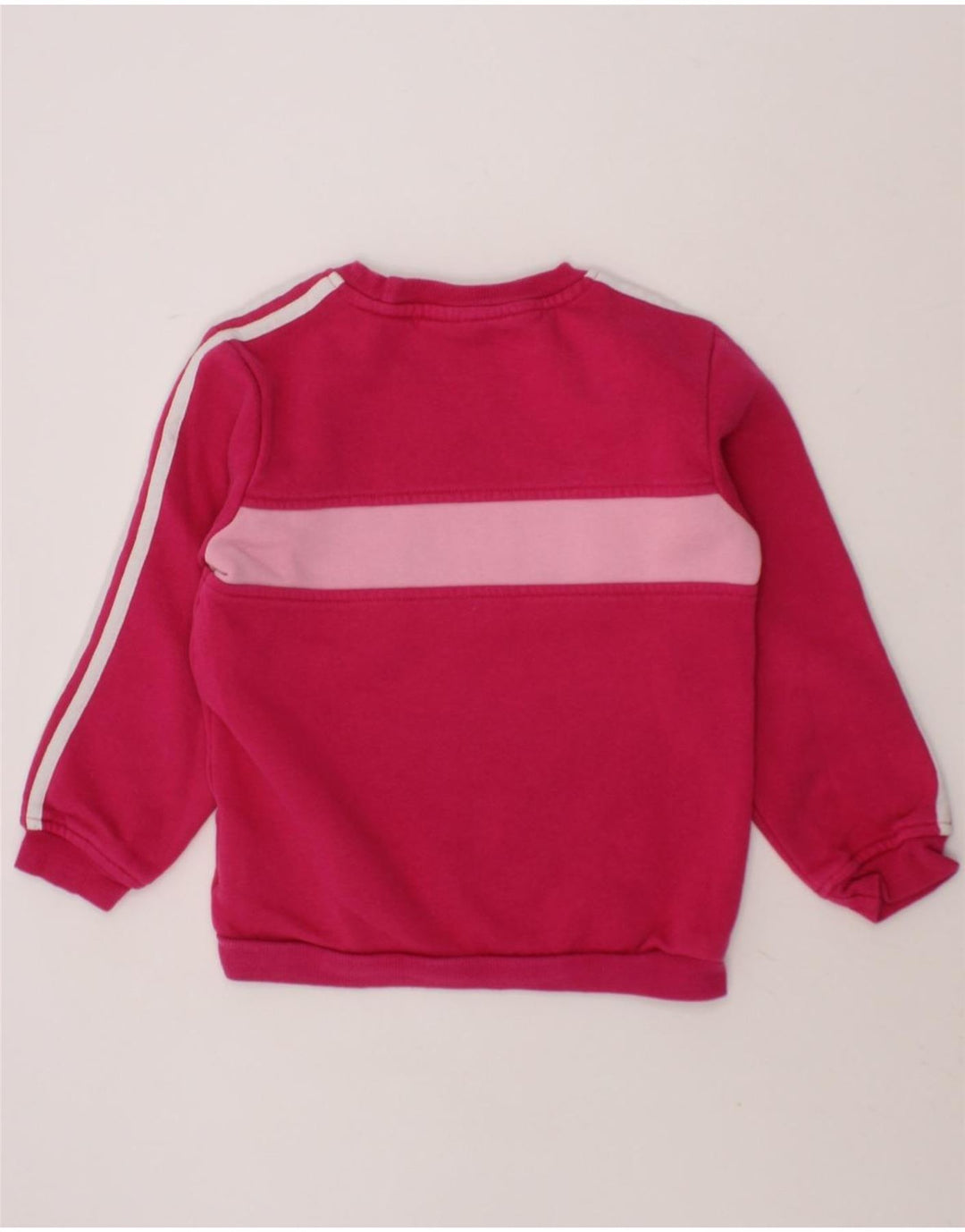 ADIDAS Girls Sweatshirt Jumper 2-3 Years Pink Colourblock Cotton Vintage Adidas and Second-Hand Adidas from Messina Hembry 