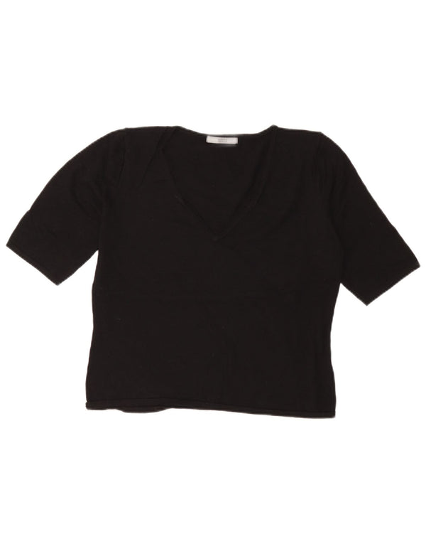 Camiseta feminina Marks & Spencer UK 16 grande viscose preta