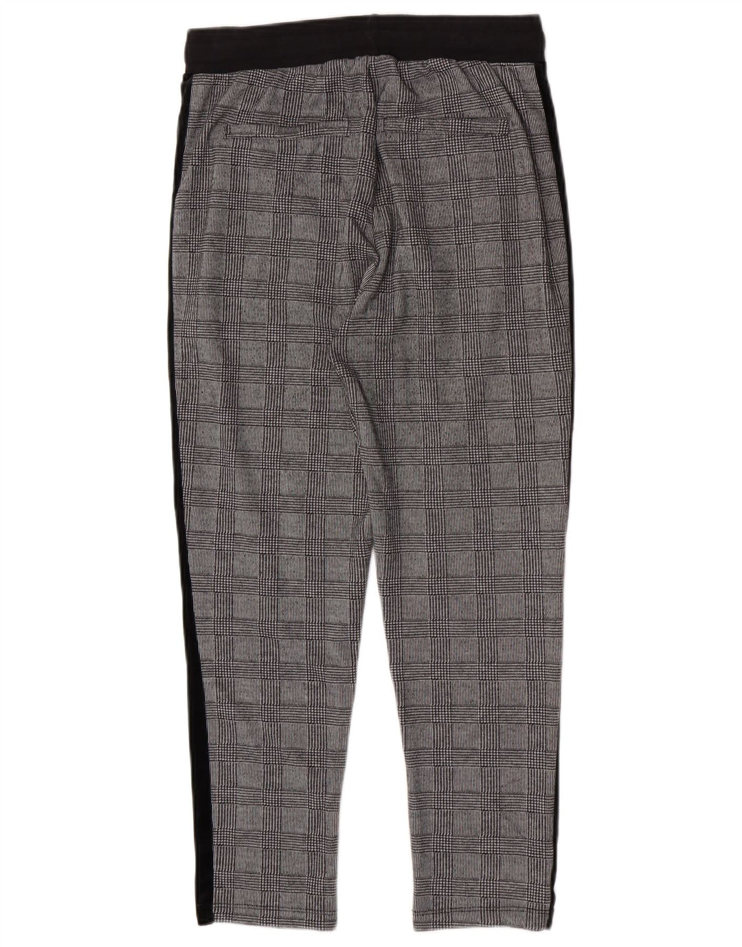 Zara Calça masculina slim cortada média W31 L25 cinza houndstooth poliéster