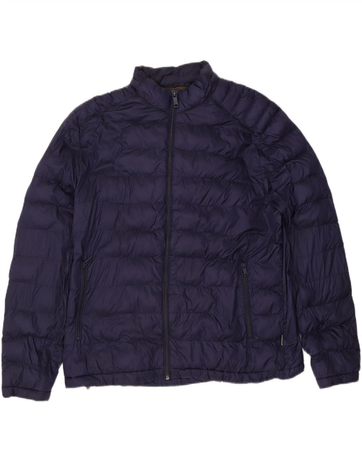 Jaqueta acolchoada masculina Zara UK 44 2XL poliéster azul marinho
