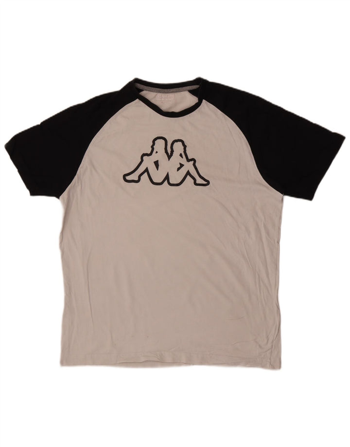 Camiseta gráfica masculina Kappa Top XL branco colorblock