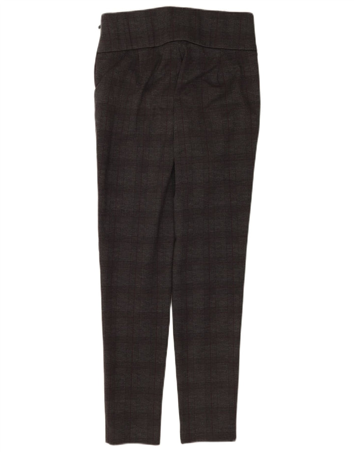 Leggings femininas Zara UK 12 xadrez cinza médio