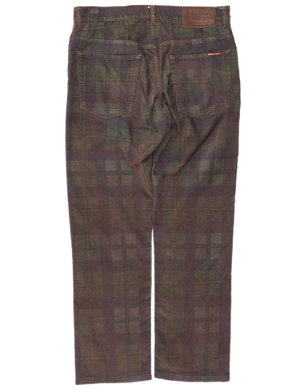 Calça masculina de veludo Marlboro Classics W34 L29 xadrez multicolorido