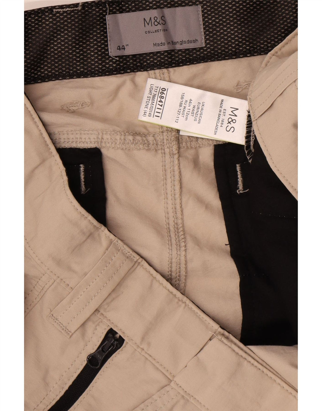 Shorts cargo masculino Marks & Spencer W44 2XL algodão bege