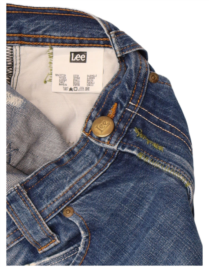 Lee Mens Clark Eye Distressed Straight Jeans W30 L30 Azul Algodão