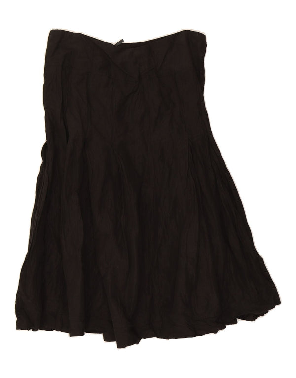 Saia larga feminina BENETTON IT 44 médio W30 algodão preto