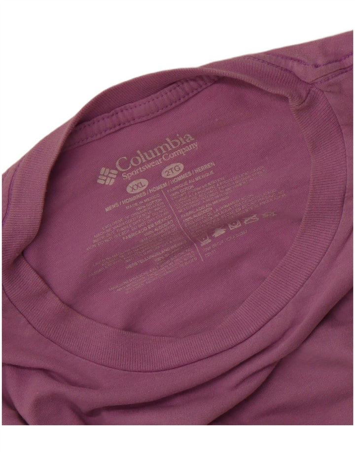 Camiseta gráfica masculina COLUMBIA Top 2XL algodão roxo