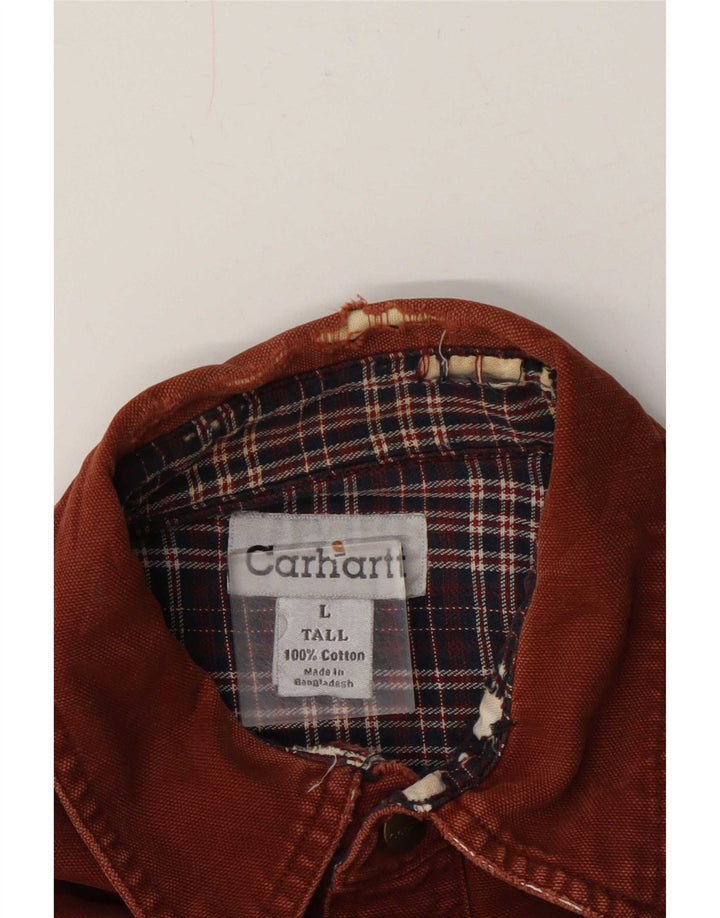 Camisa Carhartt masculina lenhador grande algodão marrom