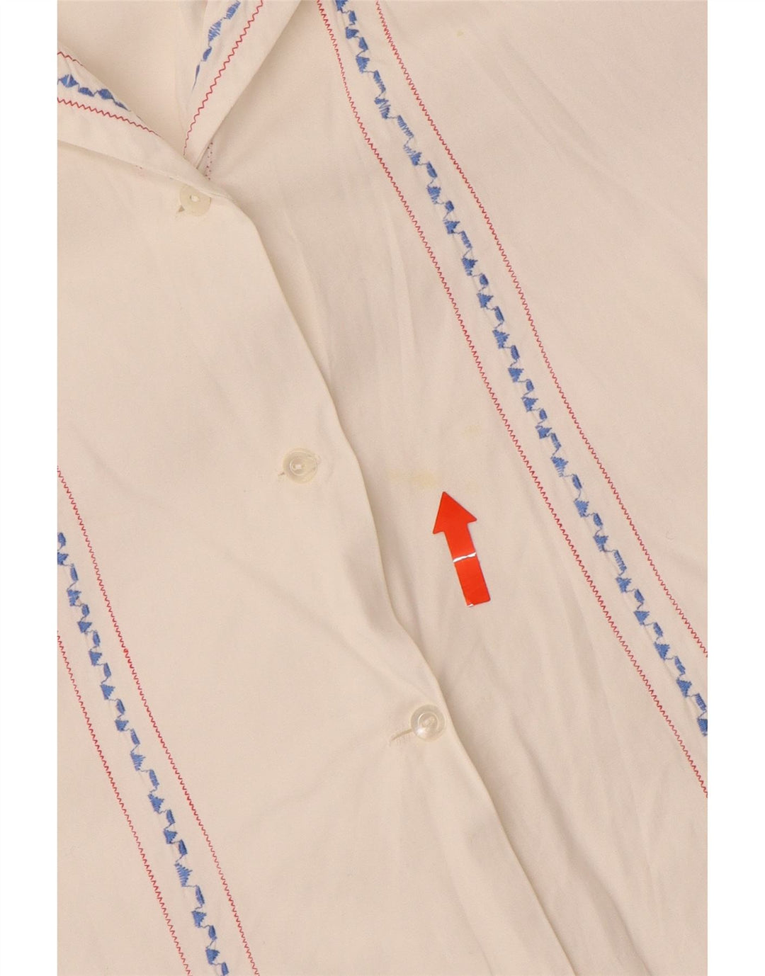 Blusa feminina VINTAGE UK 16 grande listrada branca