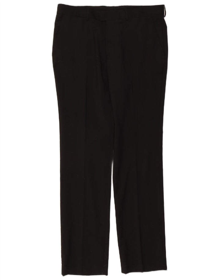 Zara Mens Slim Suit Calças EU 44 Grande W34 L34 Poliéster Preto