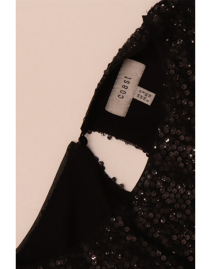 Blusa assimétrica feminina Coast UK 12 médio preto