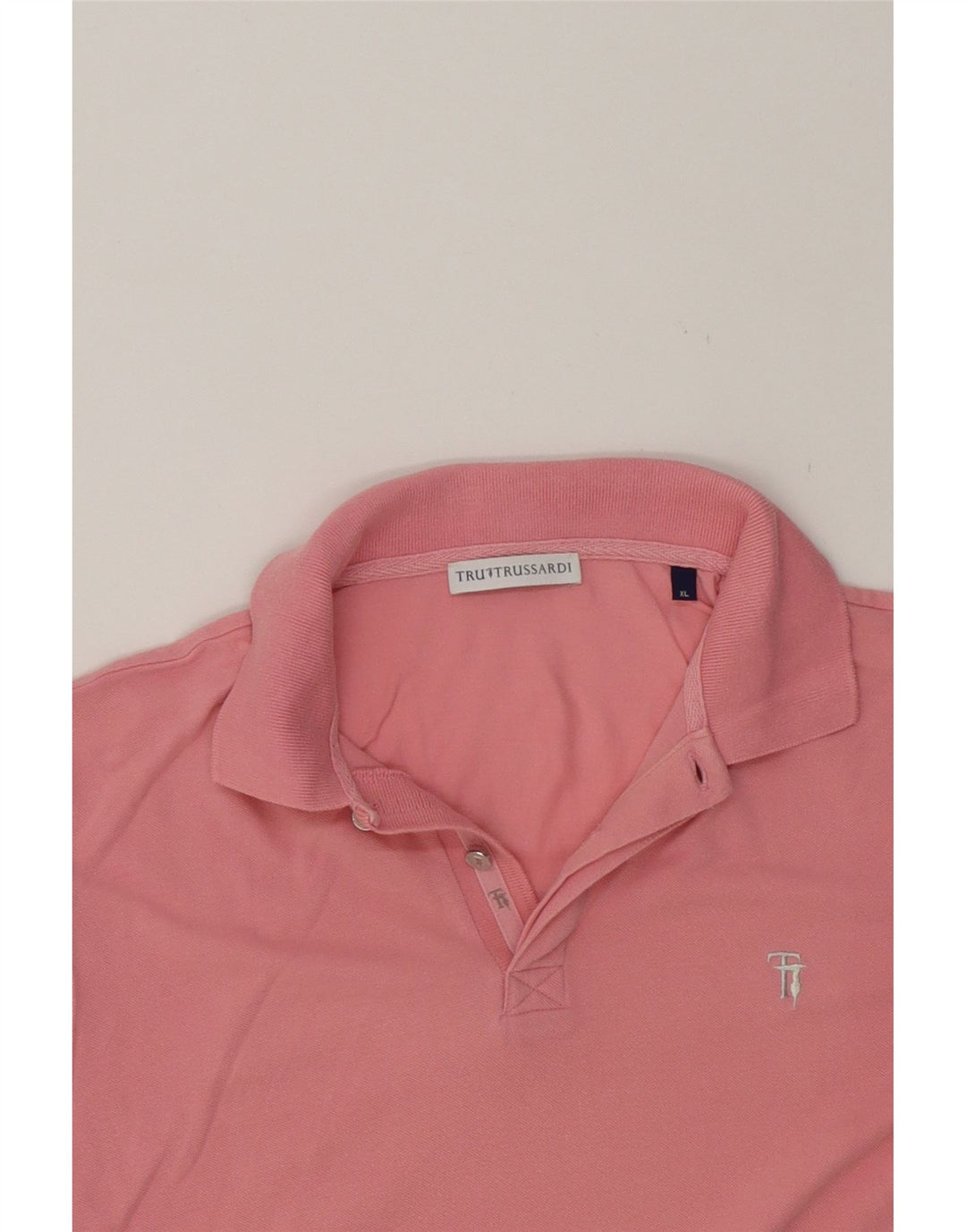 TRUSSARDI Mens Polo Shirt XL Pink Cotton Vintage Trussardi and Second-Hand Trussardi from Messina Hembry 