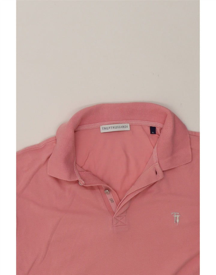 TRUSSARDI Mens Polo Shirt XL Pink Cotton Vintage Trussardi and Second-Hand Trussardi from Messina Hembry 