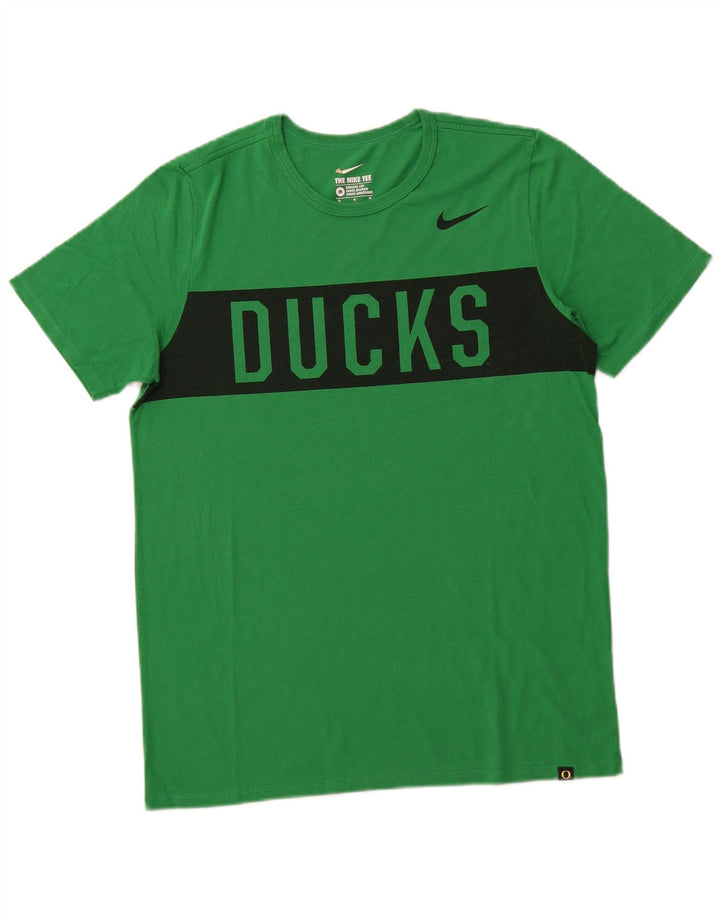 Camiseta gráfica masculina NIKE Oregon Ducks Top médio verde colorblock