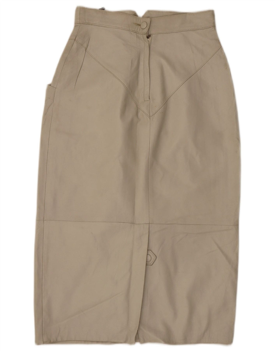 Saia feminina C&A de couro midi EU 40 médio W28 couro bege