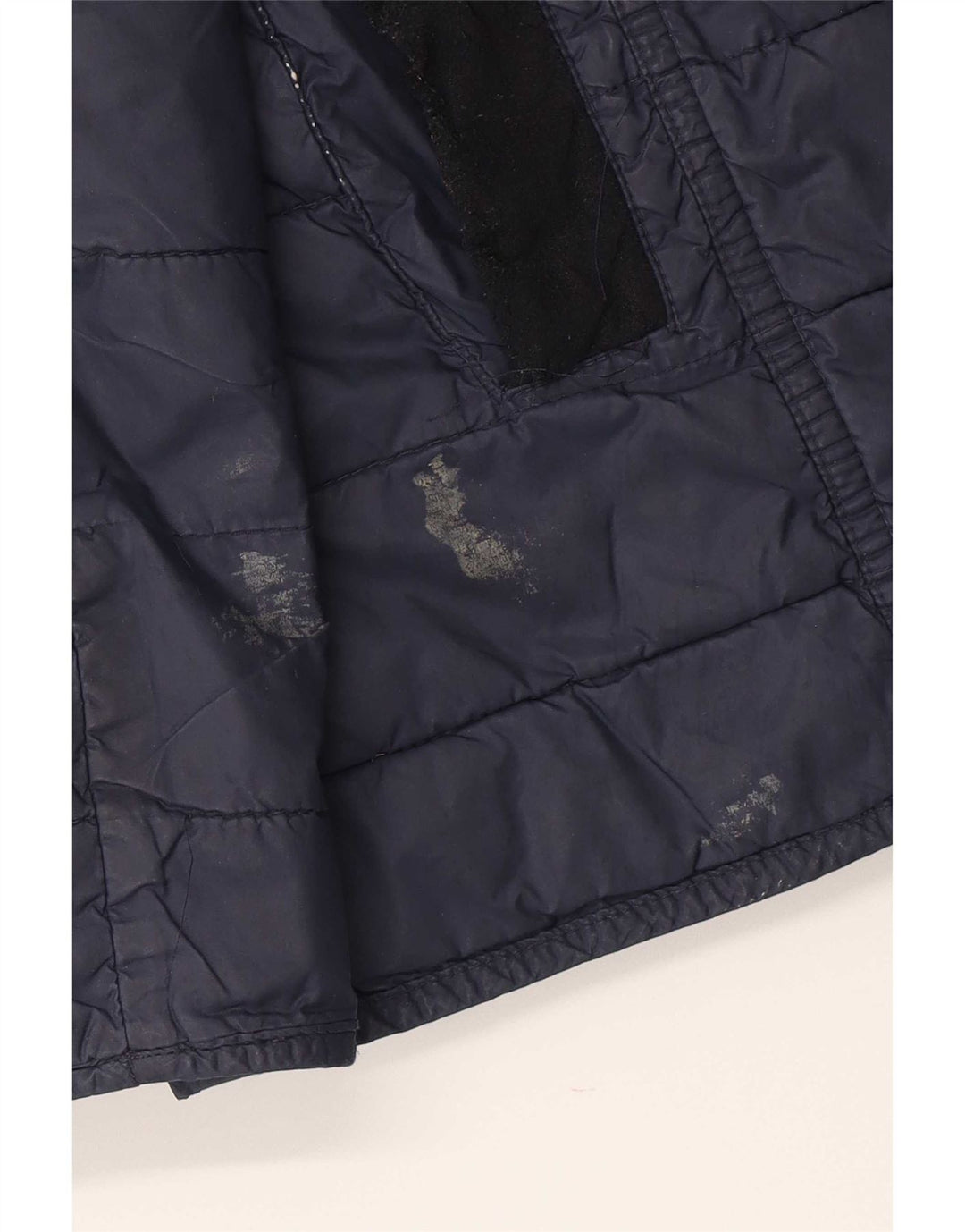 Jaqueta acolchoada feminina Barbour UK 16 grande azul marinho colorblock poliamida