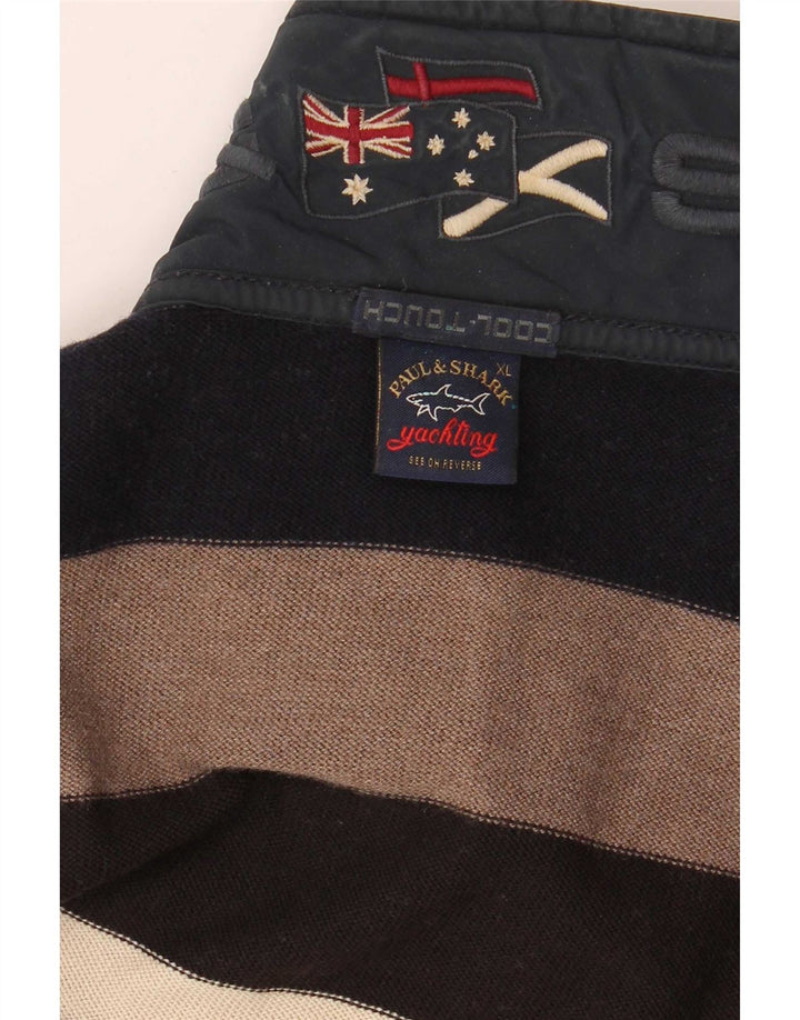 Suéter masculino Paul & Shark com zíper e gola XL listrado multicolorido
