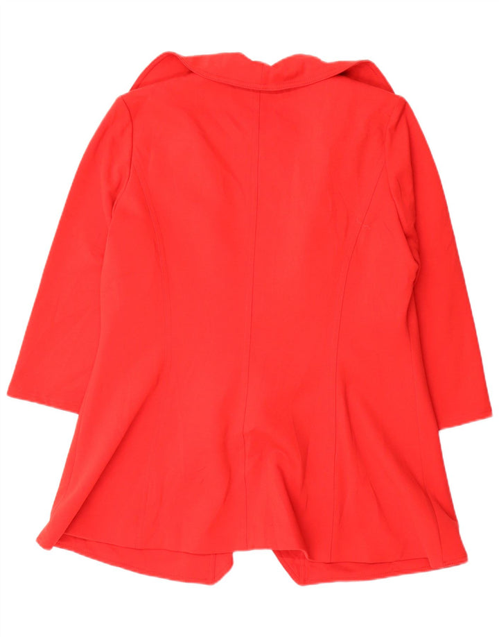 Jaqueta Blazer Feminina Calvin Klein Manga 3/4 Aberta US 8 Poliéster Vermelho Médio
