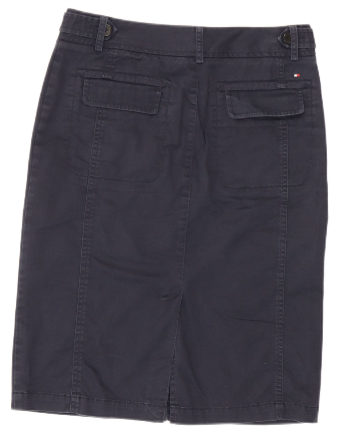 Saia midi feminina Tommy Hilfiger US 6 médio W30 azul marinho