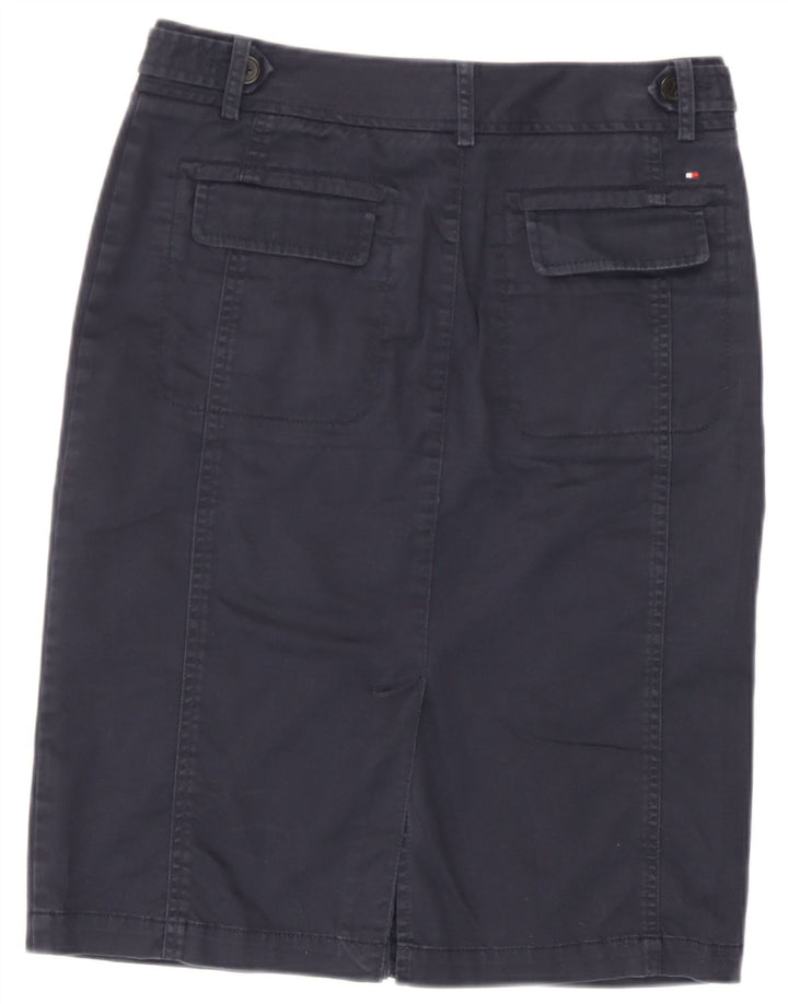 Saia midi feminina Tommy Hilfiger US 6 médio W30 azul marinho
