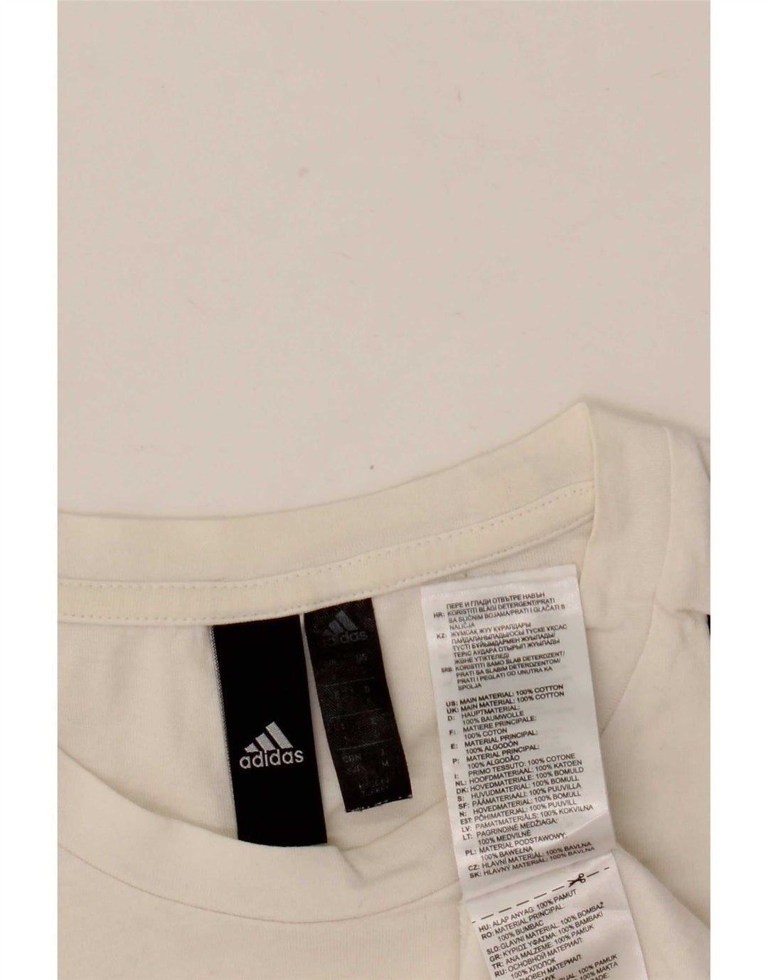 Adidas Mens T-Shirt Top Pequeno Algodão Branco